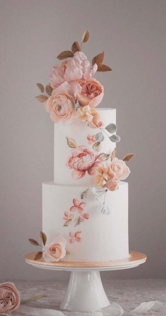 41 Best Wedding Cake Styles For Your Big Day : Two Tier Wedding Cake