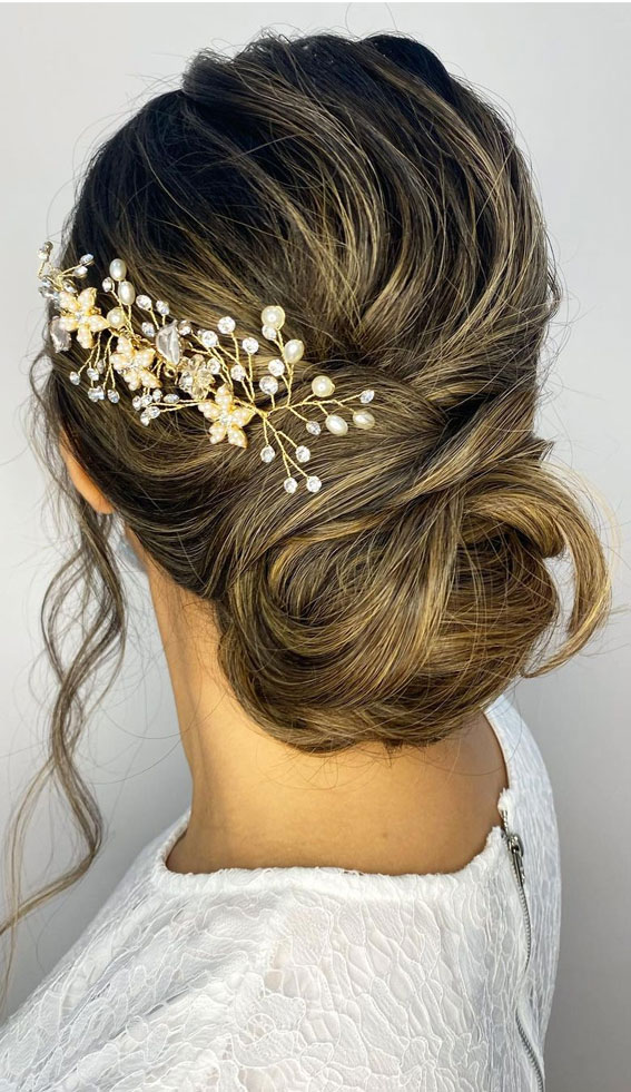 tousled updo, updo hairstyles, easy updo hairstyles, updo hairstyles 2021, wedding updo hairstyles 2021, prom updo hairstyle,  updo hairstyles for wedding, updo hairstylesbraids, messy updo, updos for medium hair, bridal low bun