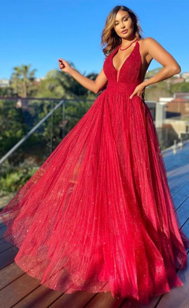 32 Hottest Prom Dress Ideas That'll Make You Swoon : Red Halter Neck ...