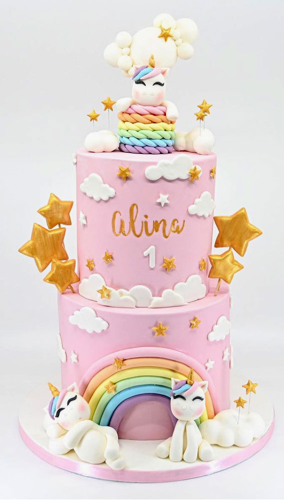 Pretty cake decorating designs we\'ve bookmarked : Rainbow, Star ...