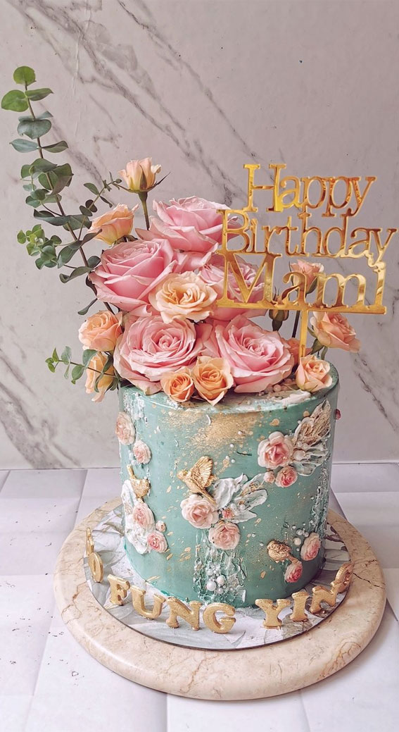 Pretty Floral Birthday Cake - The Cakery - Leamington Spa & Warwickshire  Cake Boutique
