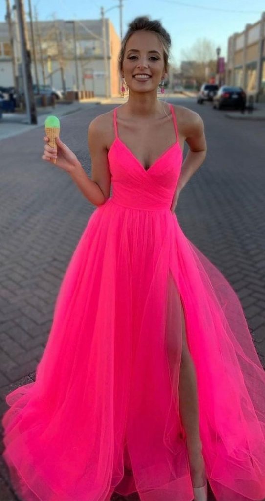 32 Hottest Prom Dress Ideas That'll Make You Swoon Fuchsia Spaghetti