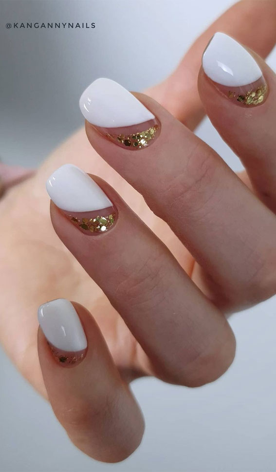 Cute Spring Nails That Will Never Go Out Of Style : White and nude negative space nails