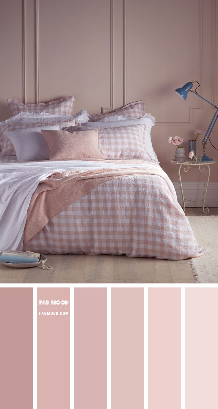 Gingham and Rose Pink Bedroom