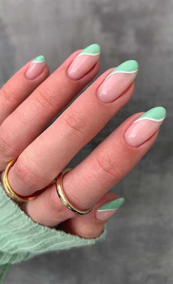 Summer Nail Designs You’ll Probably Want To Wear : Trendy Green Mint French Tips