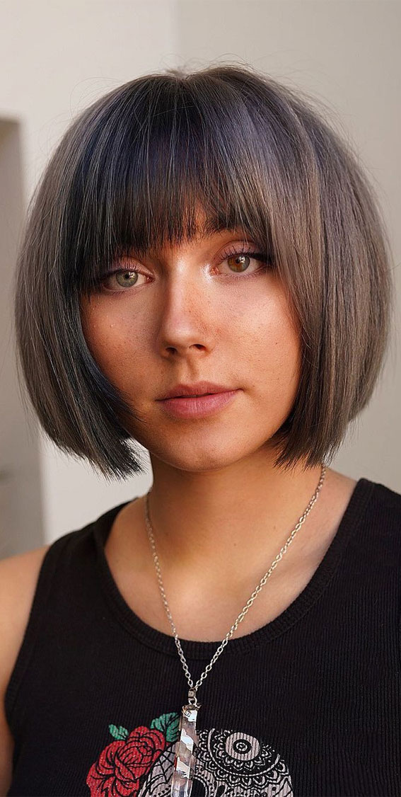 Trendy Hairstyles & Haircuts with Bangs – Subtle Two Tone Hair Color