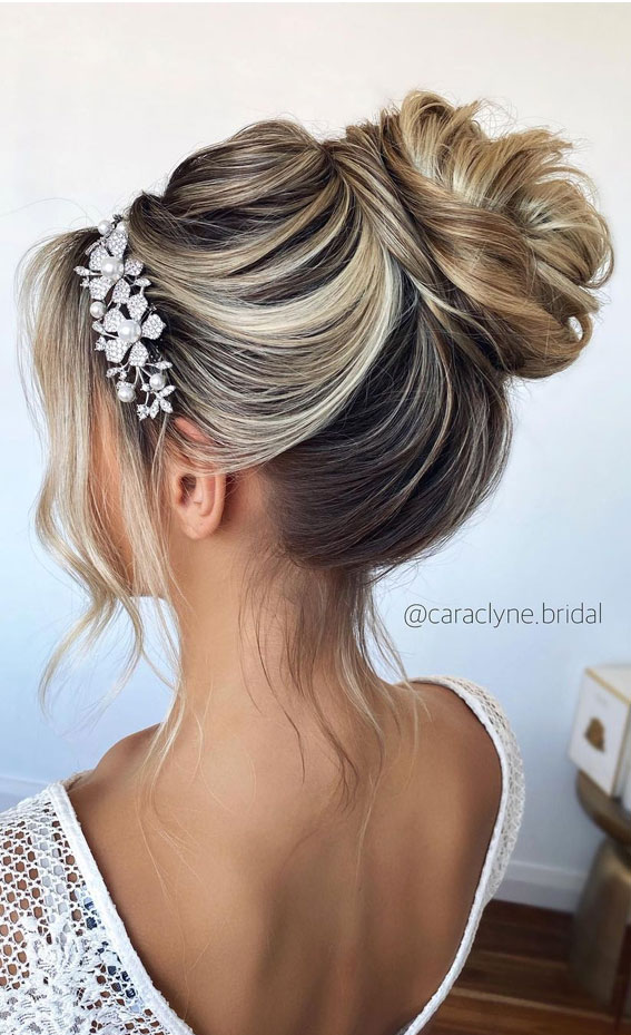 70 Latest Updo Hairstyles for Your Trendy Looks in 2021 : Stylish soft high bun