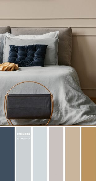 Blue and Tan Colour Scheme For Bedroom | Neutral Bedroom Wall Paints