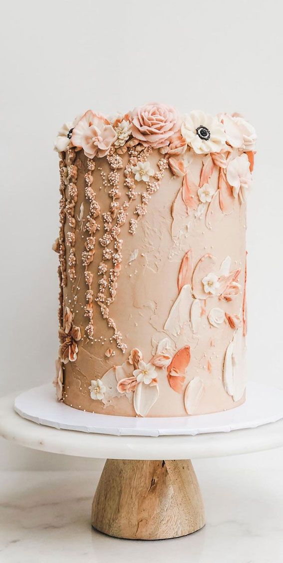 Pretty Cake Decorating Designs We’ve Bookmarked : Pistachio cake with rosewater buttercream