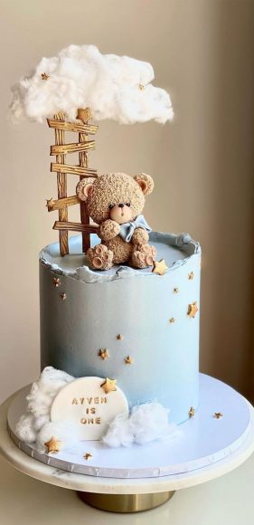 Cute Hot Air Balloon Cake Designs : Fluffy Cloud & Hot Air Balloon Cake