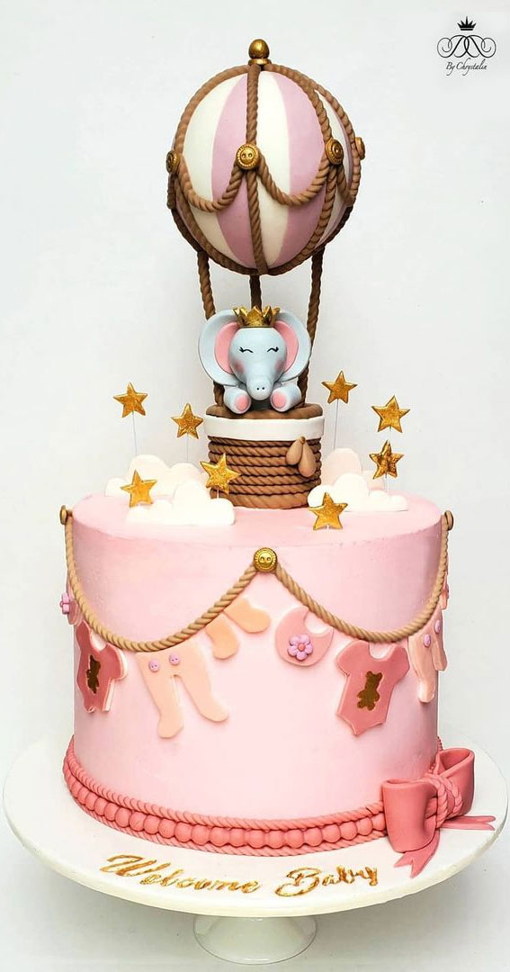Cute Hot Air Balloon Cake Designs : Pink Hot Air Balloon Cake