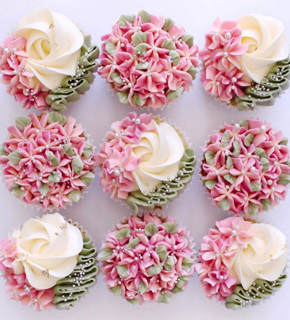 Sweet Treat Cupcake Ideas For Any Celebration : Mint and Pink Cupcakes