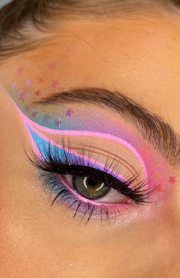 Creative Eye Makeup Art Ideas You Should Try : Colourful & Star Eye ...