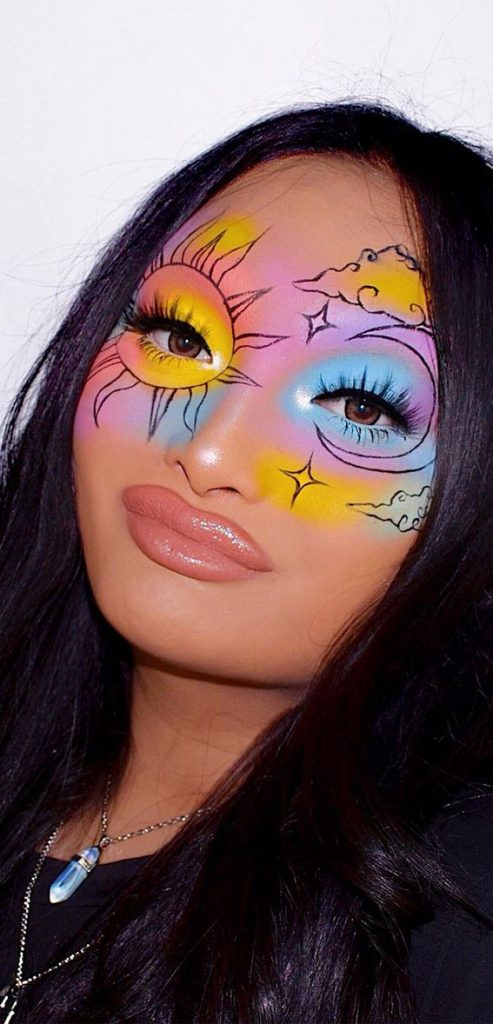 Creative Eye Makeup Art Ideas You Should Try Cloud Moon And Sun Makeup Art