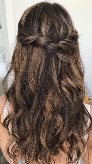 Trendy Half Up Half Down Hairstyles : textured, twisted half up style