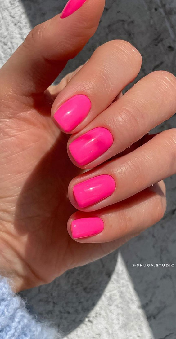 Summer Nail Art Ideas To Rock In 21 Dark Pink Short Nails