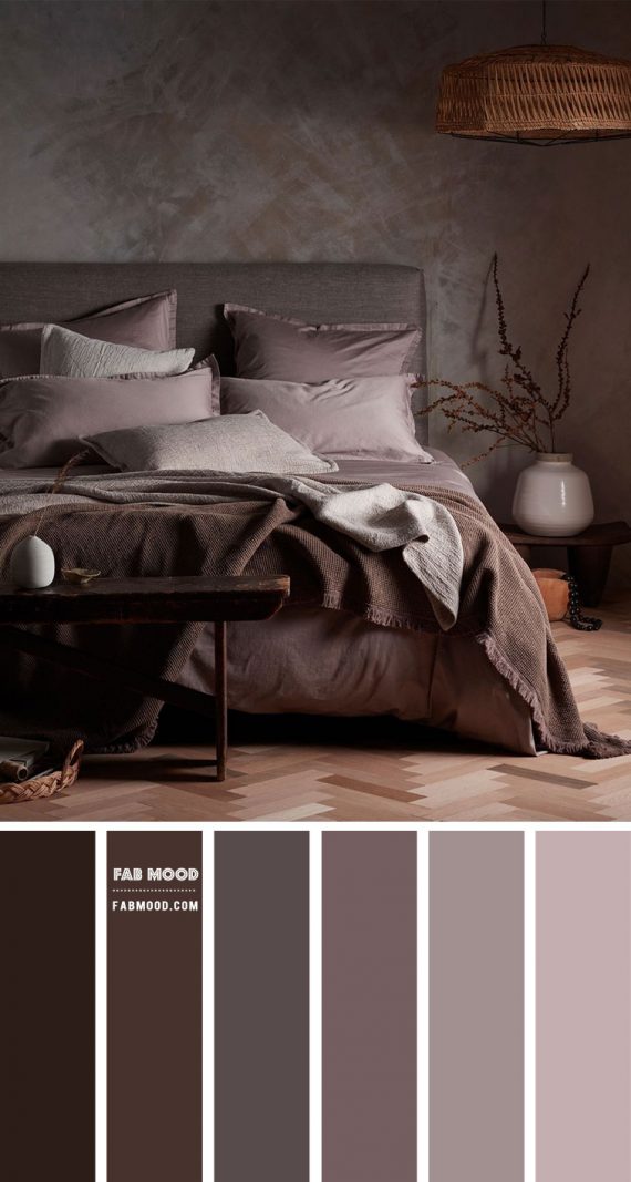 Muted Grey Mauve Bedroom Colour Scheme | Muted Victorian Plum color