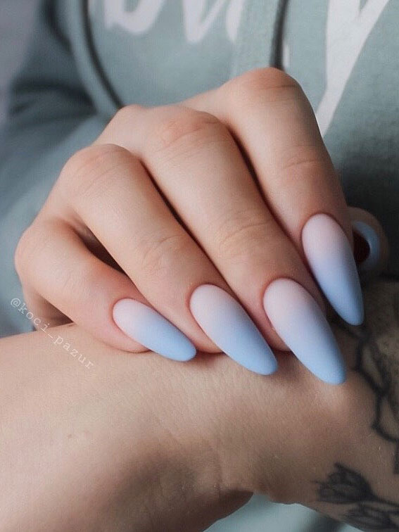 Gorgeous Nail Designs to Celebrate the Season : Ombre Blue Grey ...