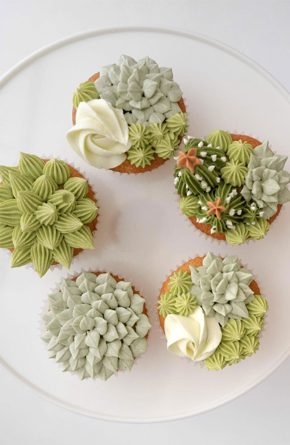 Sweet Treat Cupcake Ideas For Any Celebration : Cactus Buttercream Garden Cupcakes