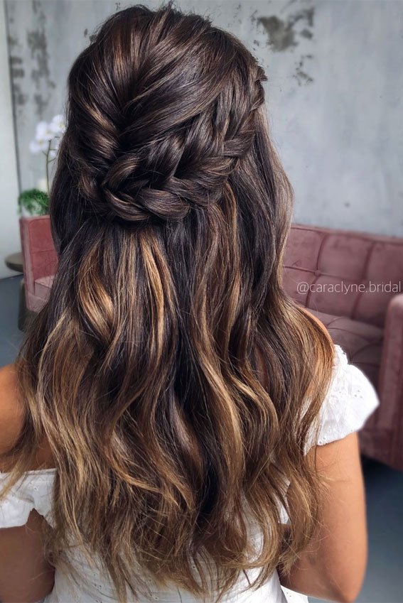 Half Up Half Down Hairstyles For Any Occasion Inverted Chunky Braid Half Up
