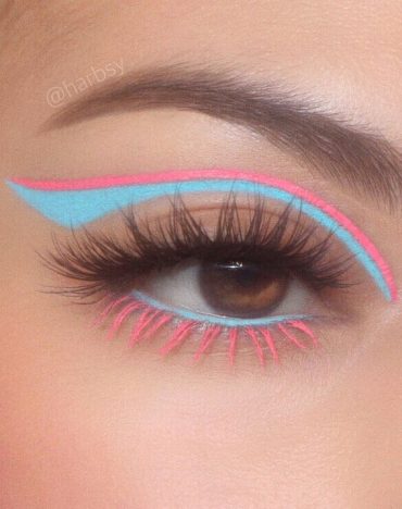 Creative Eye Makeup Art Ideas You Should Try : Blue And Pink Cut Crease ...