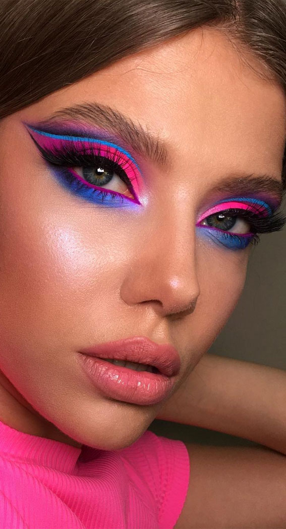 Cute pink & pastel blue make-up idea  Would you do your make-up like that?  : r/SoftAesthetic