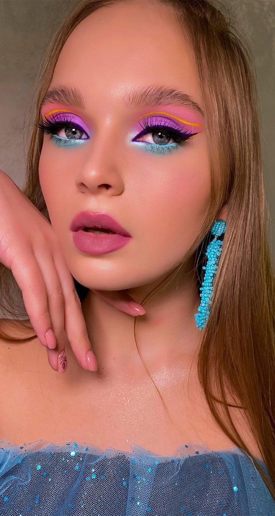 purple and blue eye makeup