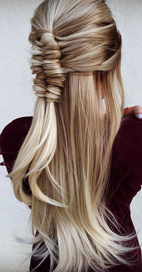 24 Braid Hairstyles That Really Jazz Up Your Hair Half Up Infinity Braid