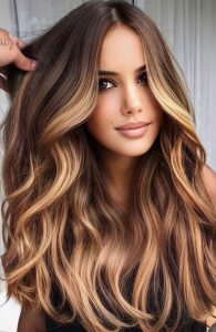 35 Ways to Upgrade Brunette Hair : Toffee Blonde Highlights