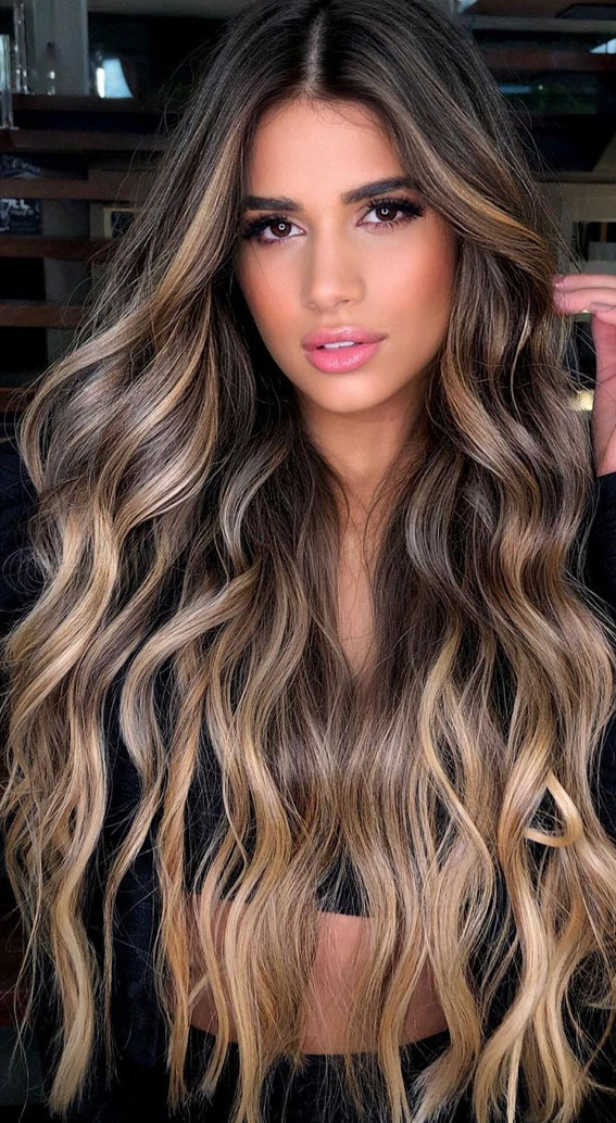 35 Ways to Upgrade Brunette Hair : Beige gold highlight with a neutral ...