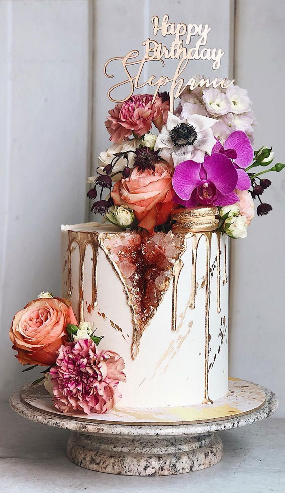 25 Cute Birthday Cake Ideas : Geode Birthday Cake