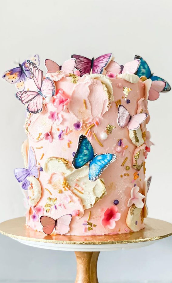 Butterfly Birthday Cake  Butterfly birthday cakes, Butterfly theme cake,  Beautiful birthday cakes