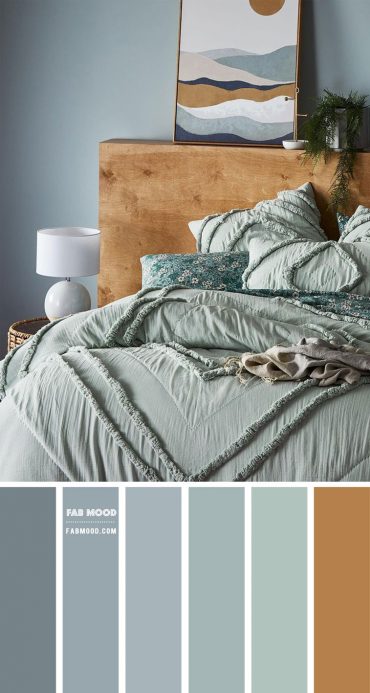 Dusty Blue and Seafoam Bedroom Colour Scheme | Cool Tone Bedroom