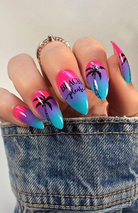 30 Coolest Summer Nails 2021 Colorful Ombre Beach Vibes