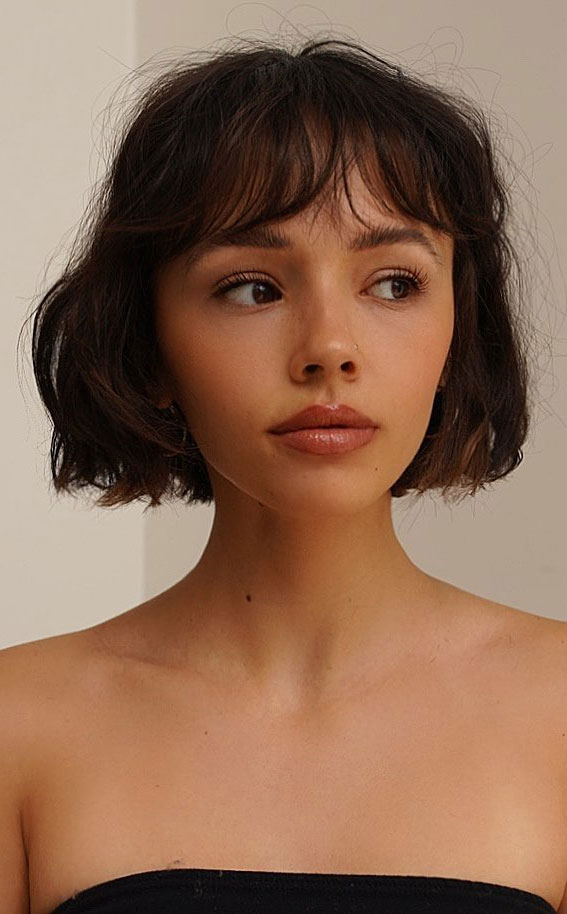 25 Cute Haircuts with Trendy Hair Color Ideas : Soft Stacked French Bob Haircut