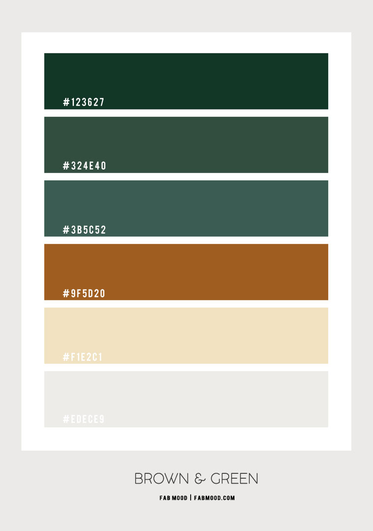 Brown and Green Bedroom Colour Scheme For Autumn Look