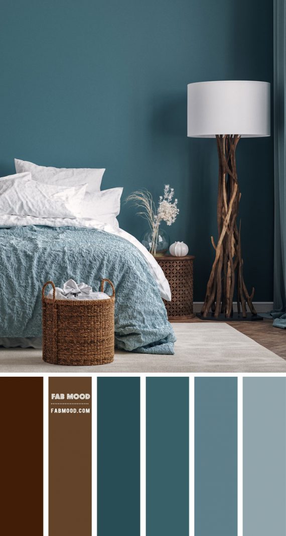 Brown and Teal Bedroom Colour Scheme | Blue Teal Bedroom Walls