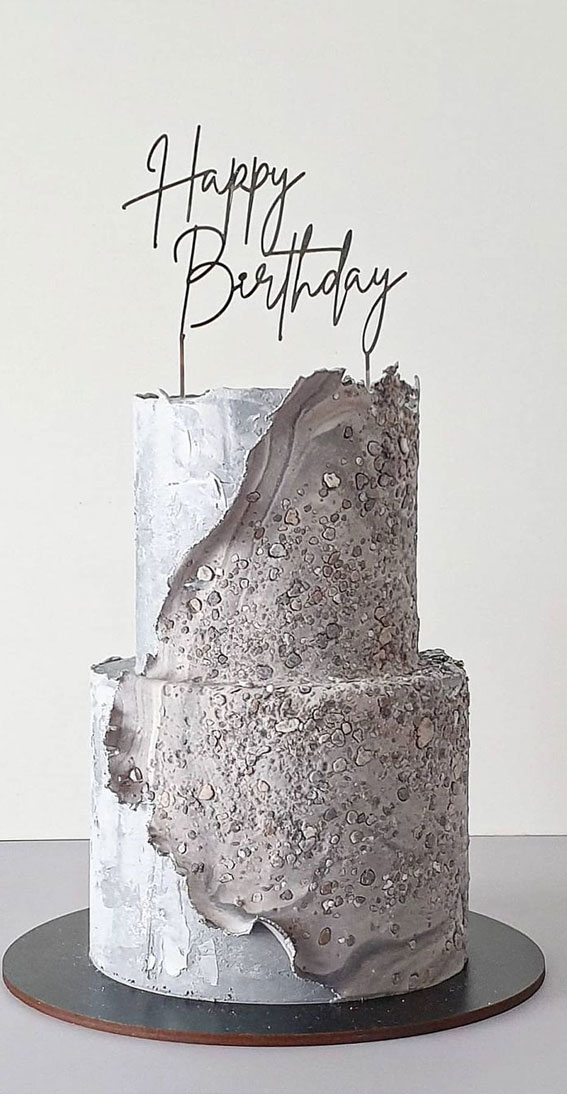 textured birthday cake, concrete birthday cake, birthday cake ideas 2021