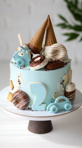 40 Cute Cake Ideas For Any Celebration : Light Blue 2nd Birthday Cake