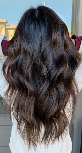 25 Dark Chocolate Brown Hair Ideas : Hand Painted Brown Balayage