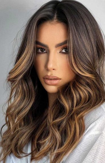 35 Best Fall 2021 Hair Color Trends : Brunette with Golden Caramel ...