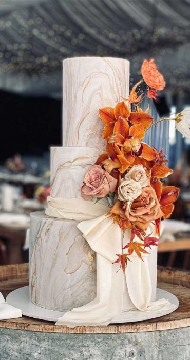 40 Pretty & New Wedding Cake Trends 2021 : Marble Wedding Cake with ...