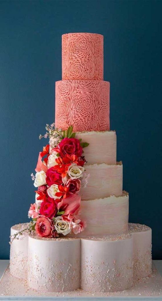 40 Pretty And New Wedding Cake Trends 2021 Peach And Blush Tones