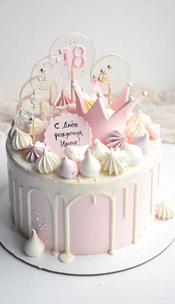 39 Cake design Ideas 2021 : Soft Pink 18th Birthday for Girl