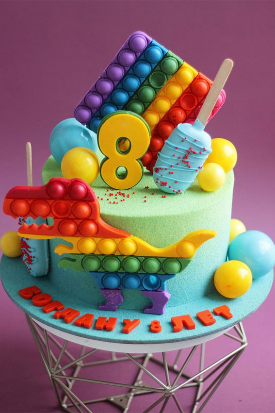 39 Cake design Ideas 2021 : Fidget Toy Birthday Cake for 8 Years Old