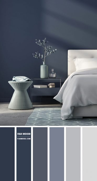 Navy Blue and White Bedroom Colour Scheme | Dark Blue Bedroom Ideas