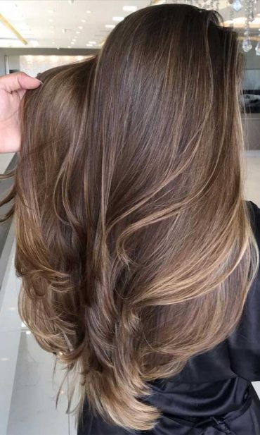 50 Trendy Hair Colors To Wear in Winter : Layered Light Brown Hair with ...