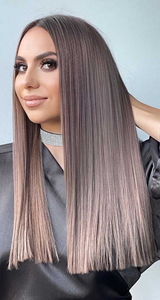 50 Trendy Hair Colors To Wear in Winter : Chai Latte For Brunette