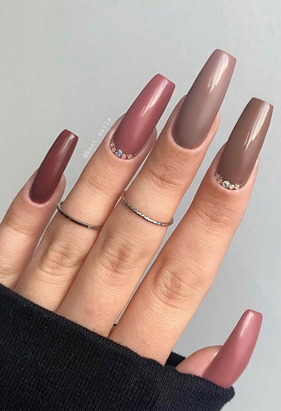 shades of brown nails, winter nails design, winter nails colours, winter nails coffin, nail trends winter 2021, winter nails 2021, winter nails 2021 coffin, winter nails acrylic