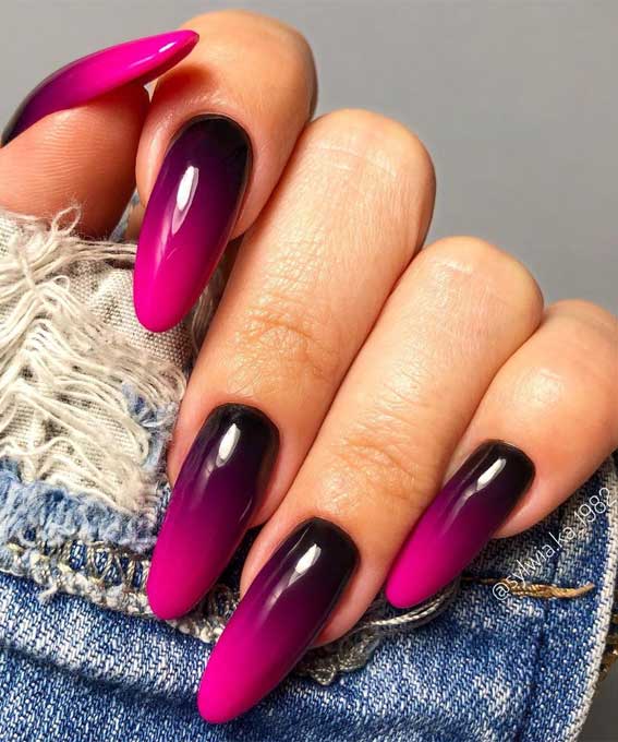 The 42 Nail Trends to Wear for Winter 2021 : Ombre Berry Toned Nails